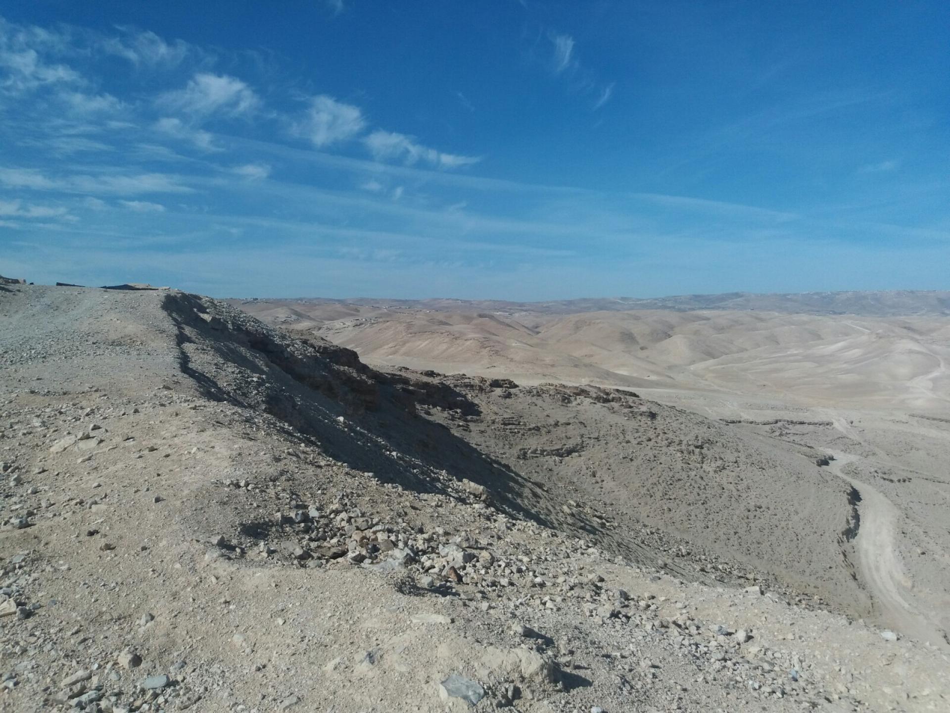 The landscape from Masafer Yatta near Huda's kindergarten