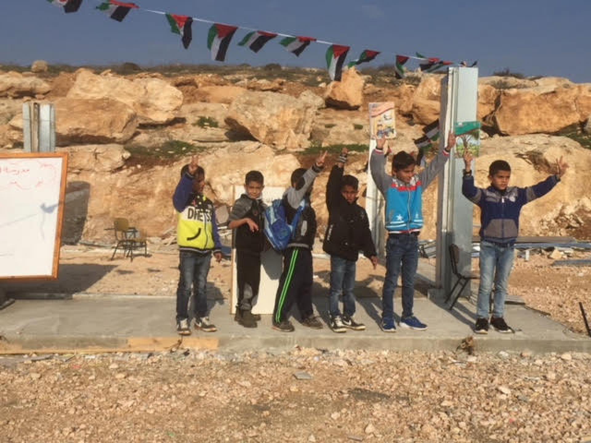 "Sumud" after the demolition of the school in Simia