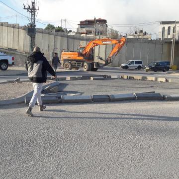 עבודות בכביש בצד הישראלי של המחסום