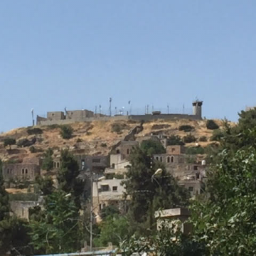 הבסיס הצבאי של צה"ל בתוך שכונת אבו סנאן באזור H1