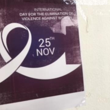 Wall poster: “International Day for the Elimination of Violence Against Women