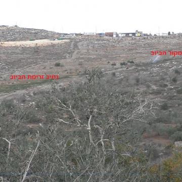 Sewage from Tapuach settlement  flows through Yasuf