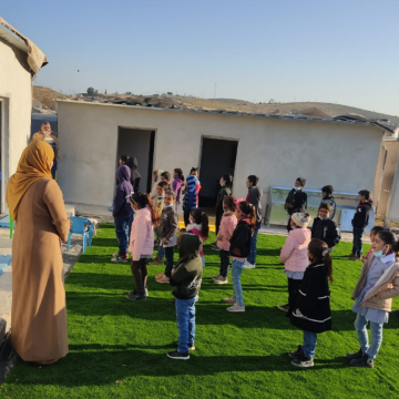 חמאם אל מליח, בקעת הירדן: פעילות בחצר בית הספר העומד בפני הריסה מטעם המינהל האזרחי