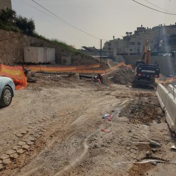 עבודות עפר ברחוב המוביל למחסום שייח סעד