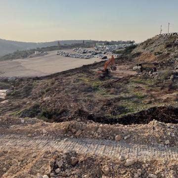 Development works in front of Barta`a checkpoint 