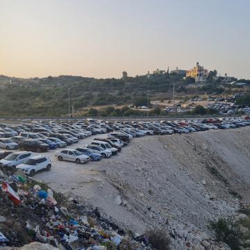 The huge parking lots in front of Zabda and the Barta`a checkpoint