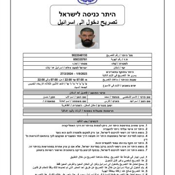 Entry permit to Israel that has not been renewed