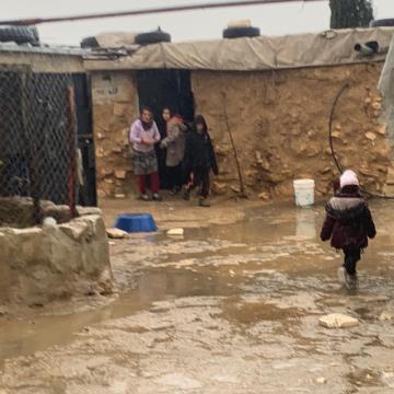 Sha’ab al-Butum – at Yishak Jabarin. Torrential rain causing flooding