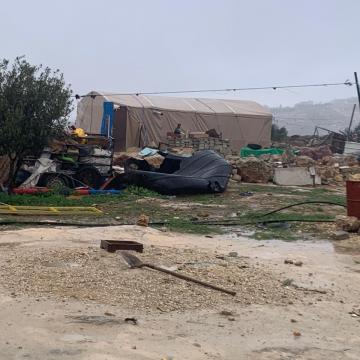 Sha’ab al-Butum – Isa Jabarin’s family’s tent after the demolition of his house