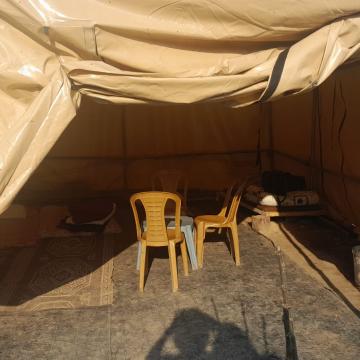Farsiya Jordan Valley, the volunteer tent