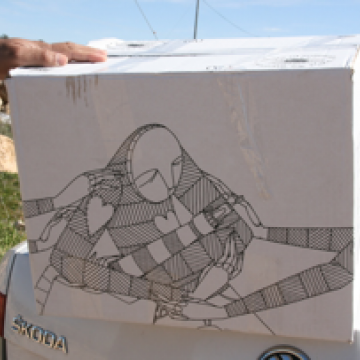 Susiya: Illustrated supplies package from Rabbis Organization to the besieged shepherd communities